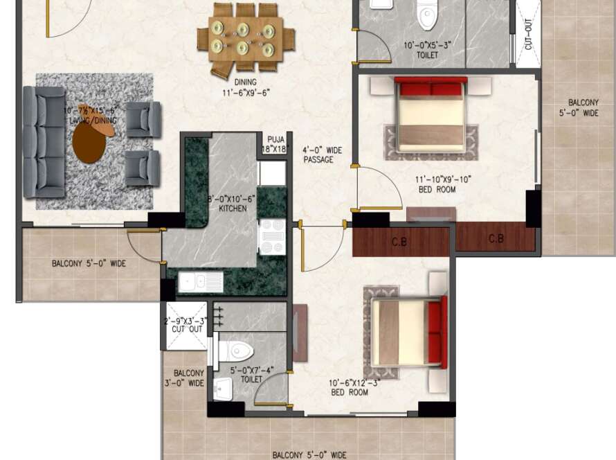A-101, 2BHK Flat in Varanasi