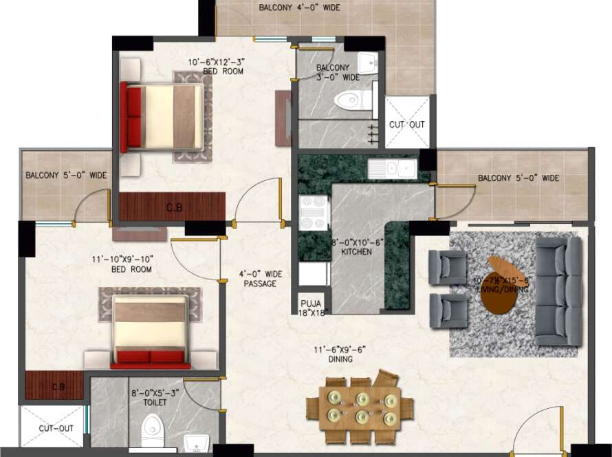 A-104, 2BHK Flat in Varanasi