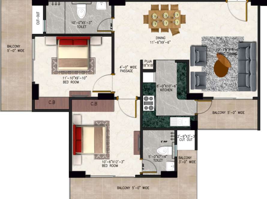 B-101, 2BHK Flat in Varanasi