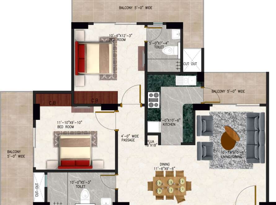 B-102, 2BHK Flat in Varanasi